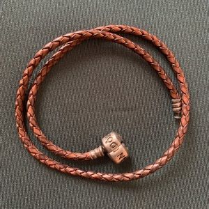 Pandora double leather bracelet